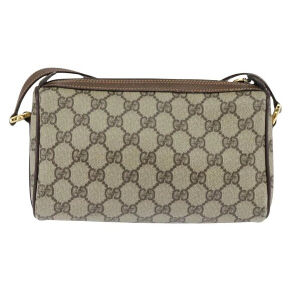 GUCCI GG Supreme Web Sherry Line Bag PVC Beige Gold 89 02 018 Auth yk19730 - Picture 2 of 16